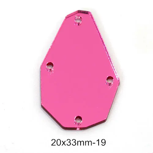 20x33mm 20-50 шт розовые специальные формы акриловые пришить на зеркало с отверстиями FlatBack зеркало акриловые пришить горный хрусталь для аксессуаров E7065 - Цвет: 20x33mm