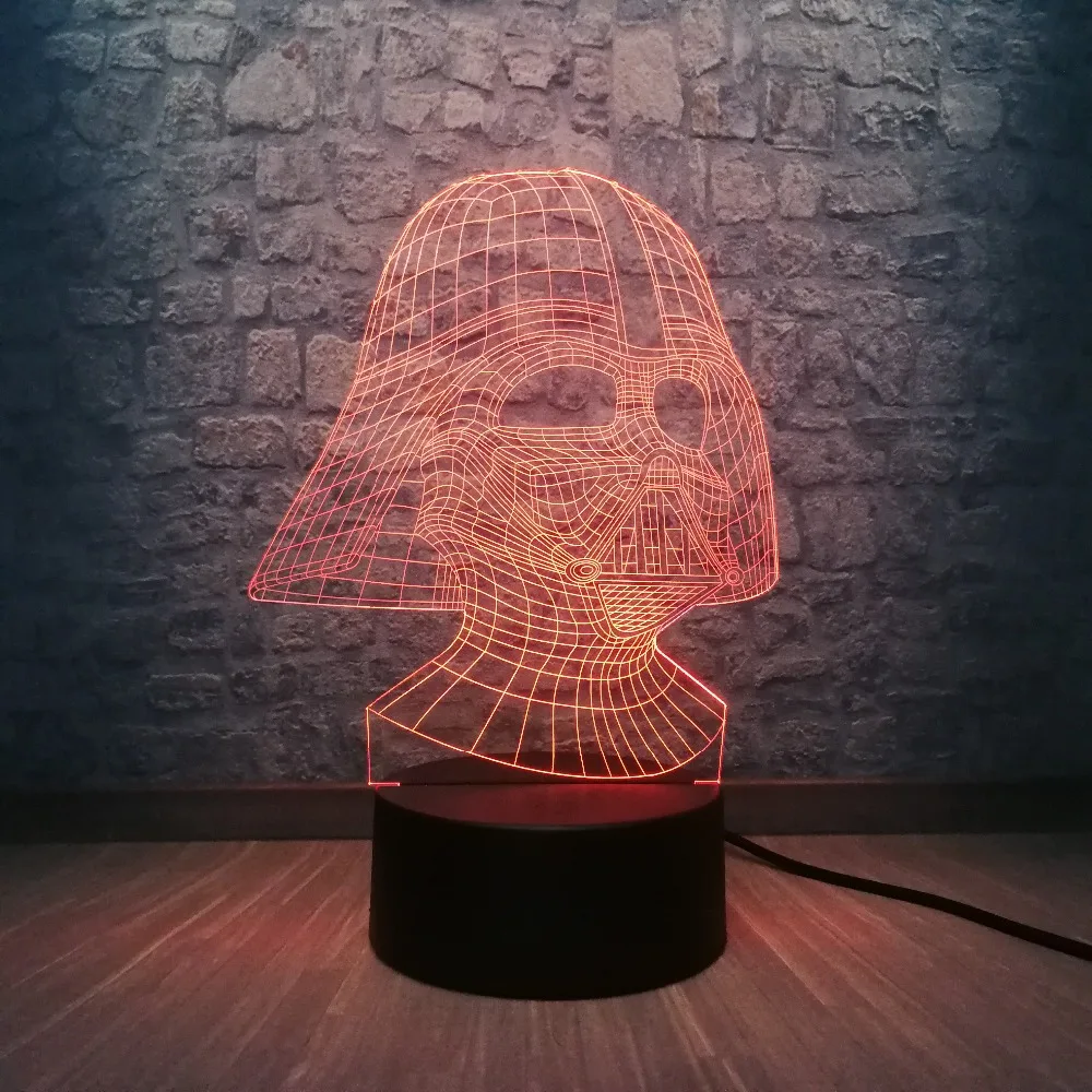 Звездные войны 3D USB светодиодный светильник с мультяшным рисунком 7 цветов ночной