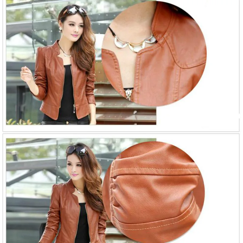 Женские уличные Мотоциклетные Куртки для кожаного пальто из искусственной кожи