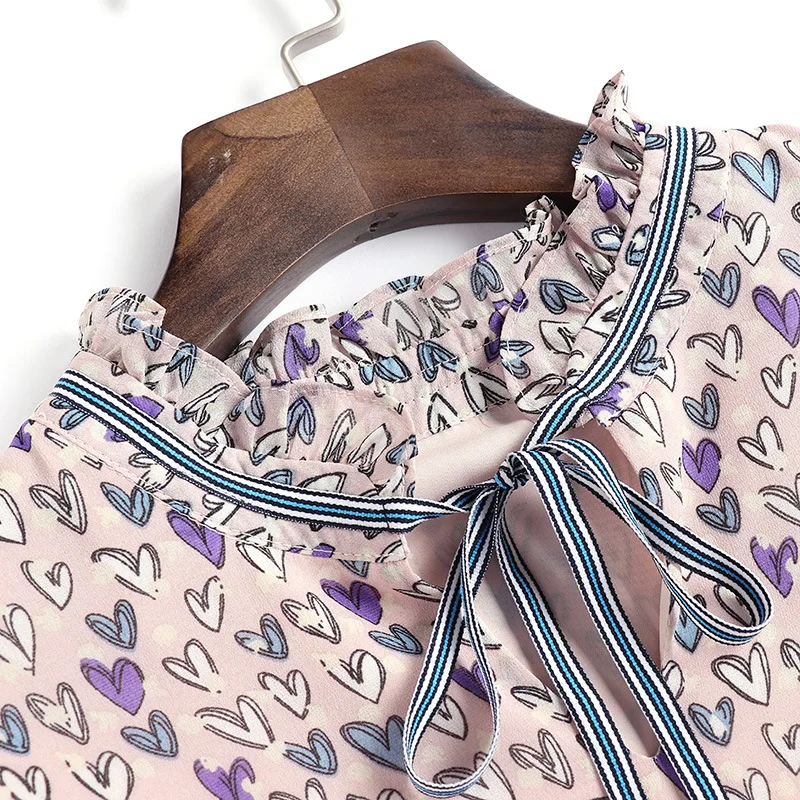 2019 летнее новое женское элегантное романтичное свободное платье с принтом любви