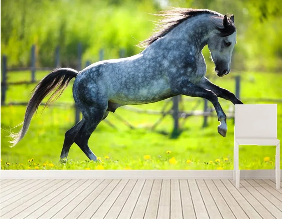 3d обои для фотосъемки большие фрески с изображением лошадей и животных фоновые 3D