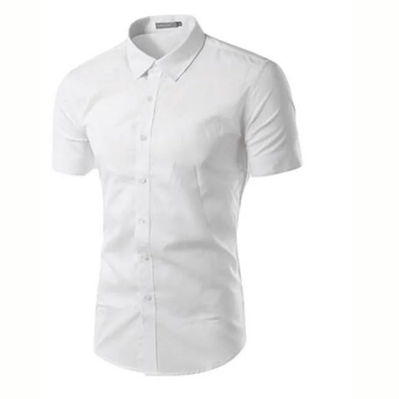 Мужская хлопковая рубашка с короткими рукавами в Корейском стиле Camisa летняя