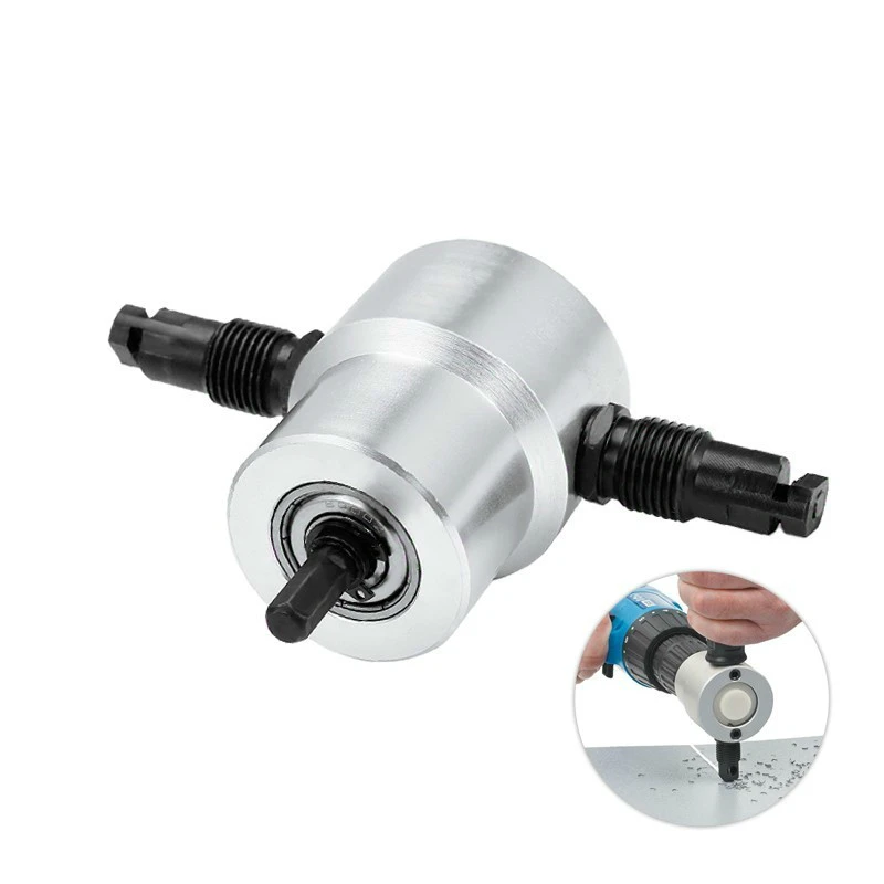 PEGASI Professional Double Head Metal Plate Cutter Drill Accessory 360 Degree Rotating Cutting Sheet Tool Parts With Iron Box
