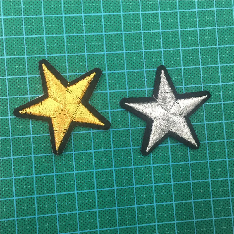 48pcs Gold and silver Star Embroidered Badges Patches For Clothing Sticker | Дом и сад