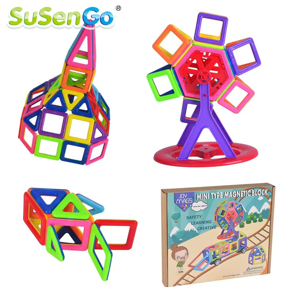SuSenGo 42/78/104 шт Мини Красочный Магнитный конструктор Наборы 3D строительные блоки игрушка "сделай сам" Развивающие детские игрушки для детей ясельного возраста