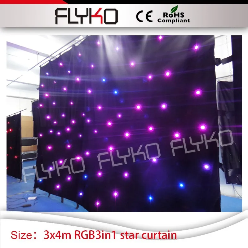 Led RGB 3в1 сценическая звезда занавеска dj Декор 3х4 М звездный концертный занавес