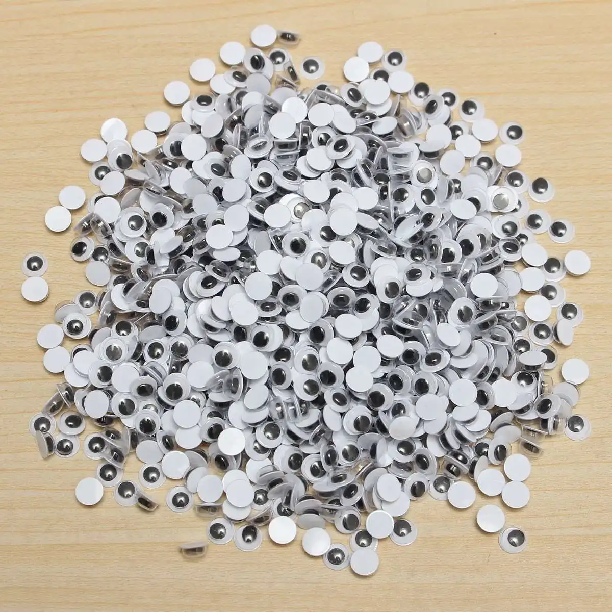New 1000pcs 6mm Round Wobbly Googly Eye Self-adhesive for Clothes Scrapbooking Teddy Bear Stuffed Toy Snap Animal Puppet Doll | Игрушки и