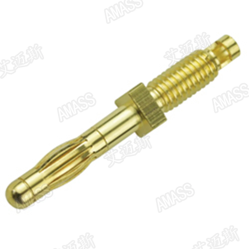 5 шт. Amass 4 мм неизоляционный позолоченный Банановый разъем M4 резьбовой сварочный