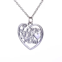 gift letter love heart i love you mom moms day gift pendant necklace hollow english alphabet affection jesus necklace jewelry