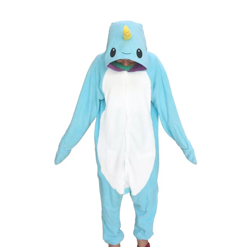 Новинка светильник для взрослых с животными синий Narwhal косплей пижама комбинезон