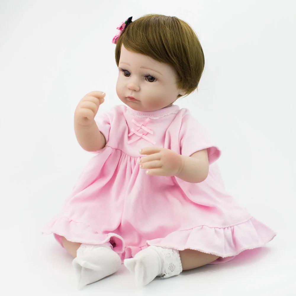 Кукла NPKDOLL 40 см силиконовая Reborn с силиконовыми наконечниками ткань живое тело