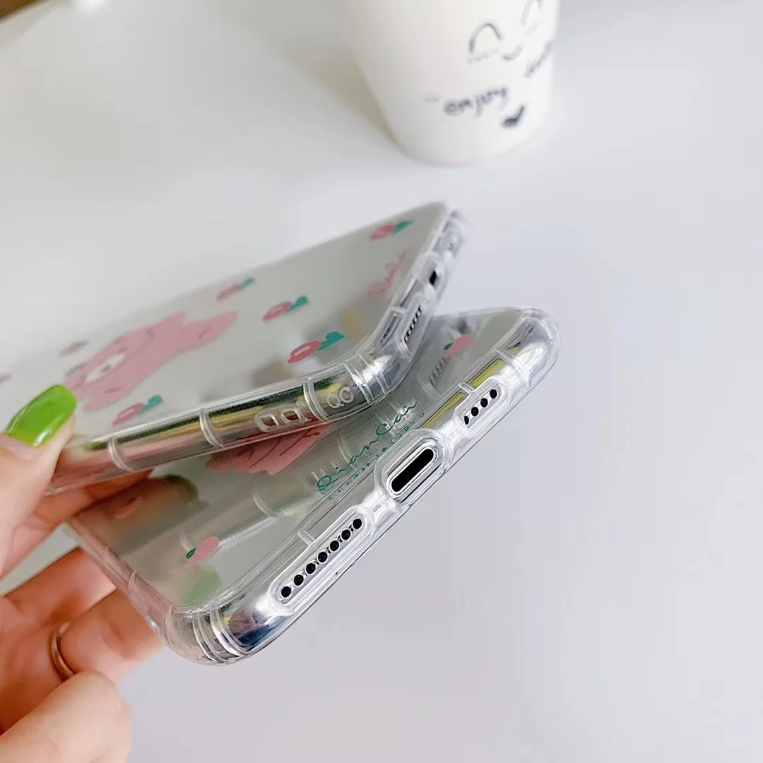 INS Super Fire Корея милый розовый медведь чехол для телефона iphone Xs MAX XR X 6 6s 7 8 plus