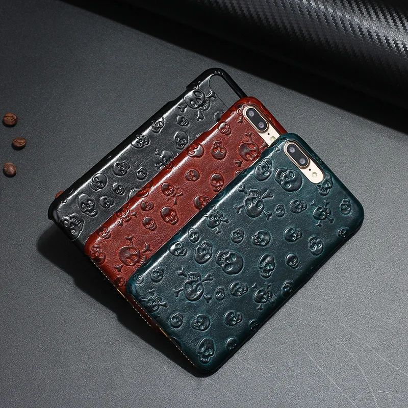 Чехол из натуральной кожи для Iphone 8 7 Plus Модный чехол с изображением пиратского черепа чехол из натуральной кожи для Iphone7 8 7 Plus чехол