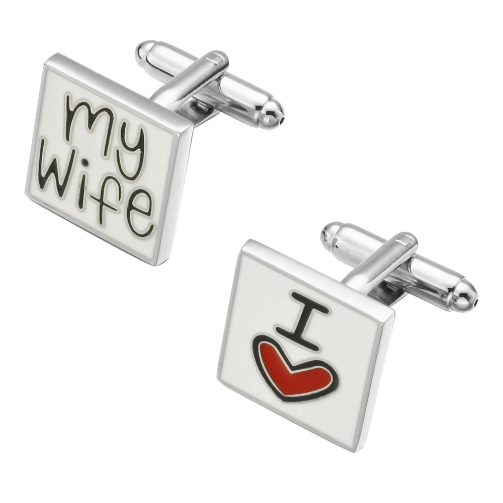I Love My Wife Design запонки для мужчин, горячая Распродажа, модный манжет медного цвета, звенья для подарка на День святого Валентина