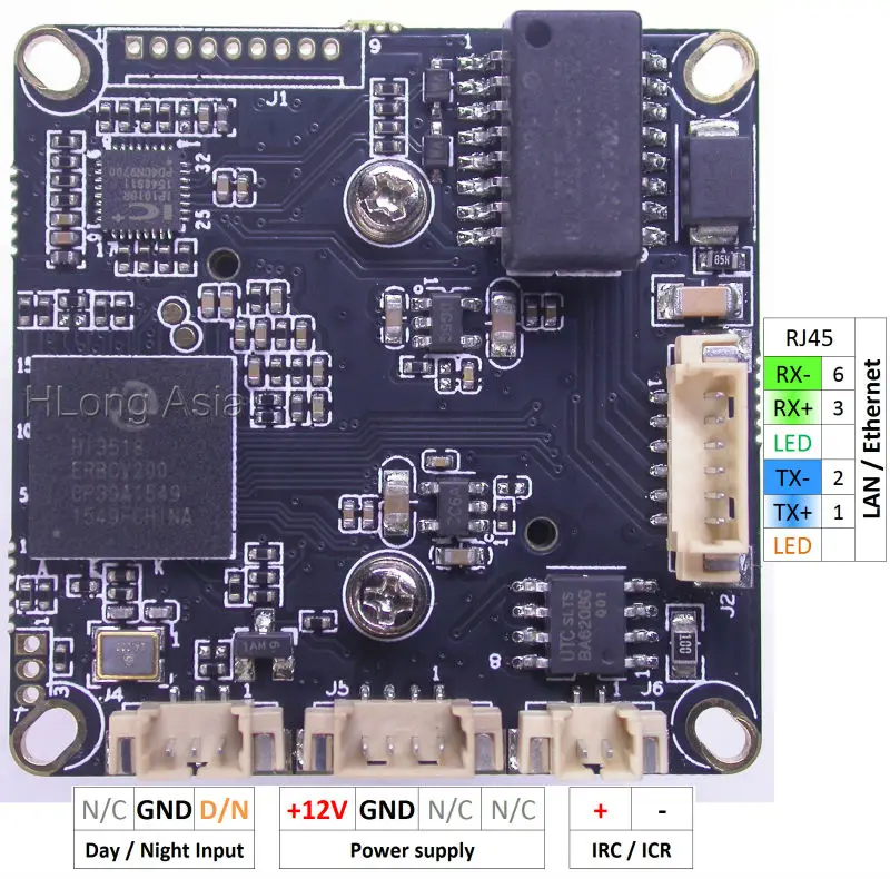 IPC (720P @ 25 кадров в секунду) 1/4 &quotCMOS H42 Датчик изображения + Hi3518E V200 CCTV IP камера модуль