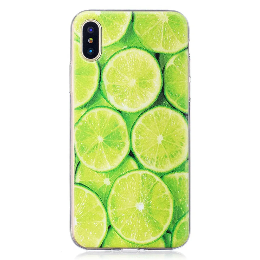 Черный ананас лимонный банановый чехол для iphone X 6 6S Plus прозрачный силиконовый