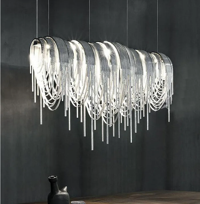 Большая роскошная современная алюминиевая металлическая светодиодная