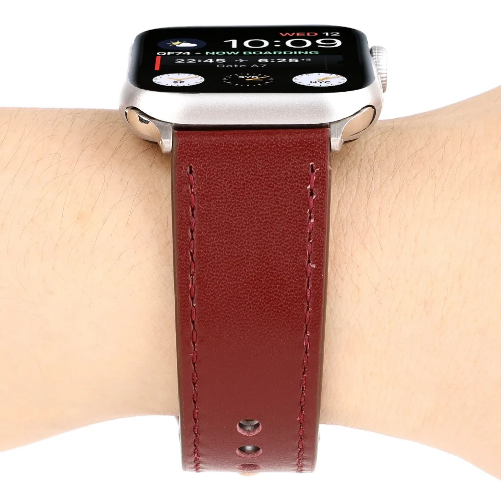 Модный ремешок с застежкой для Apple Watch 38 мм 40 мм 42 мм 44 мм кожаный ремешок для Iwatch серии 1 2 3 4 кожаный ремешок для часов