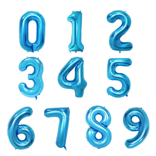 40-дюймовый розовый и голубой номер шарики для день рождения шар золотой