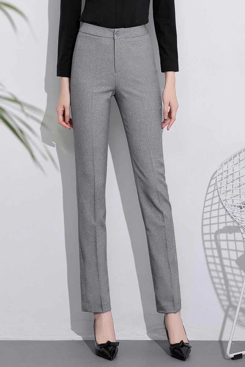 Светло серый высокая талия OL прямые свободные профессиональная работа тонкая