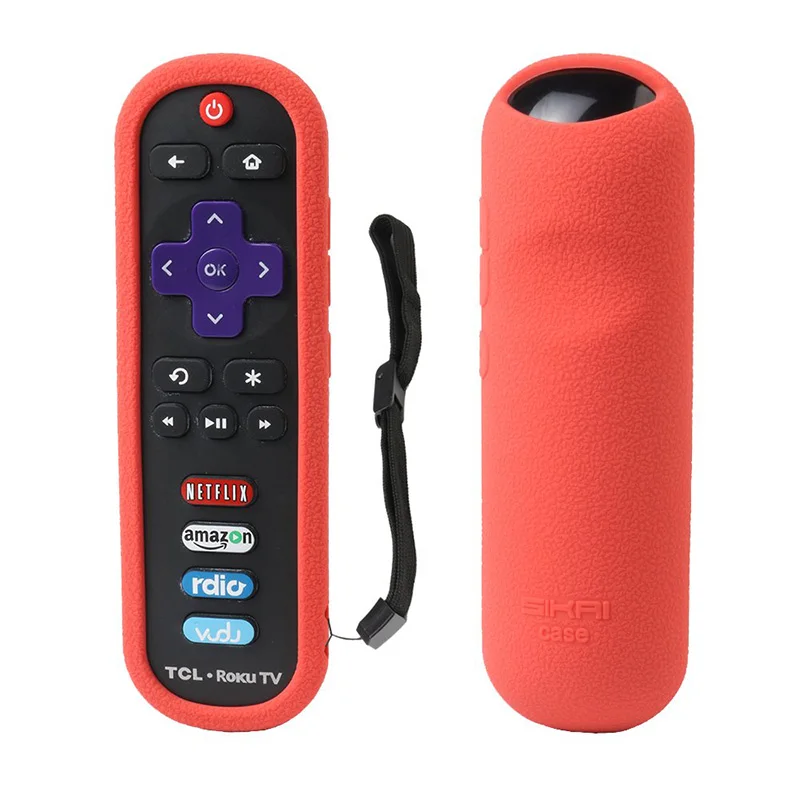 red only case TCL Roku RC280 3600R чехол с пультом дистанционного управления SIKAI силиконовый ударопрочный защитный чехол RoHS протестированный материал для кожи анти-потеря - Цвет: red only case