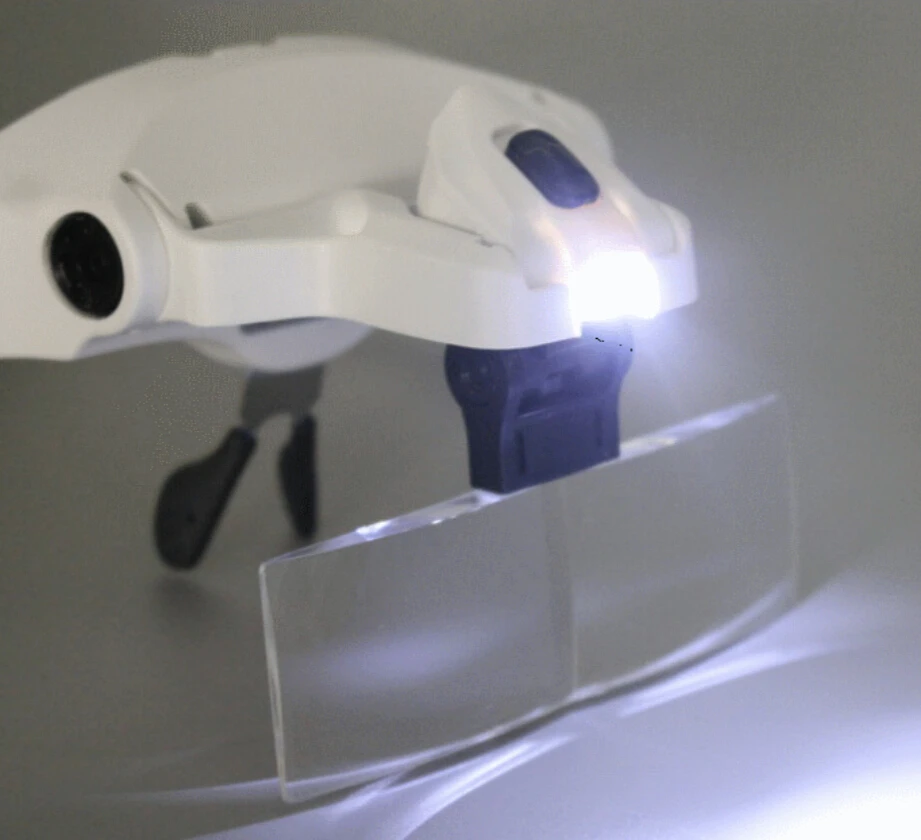 Новинка 2015. Очки ювелира с LED подсветкой (2 диода) и увеличением 1.0X1..5X 2.0X 2.5X 3.5X|magnifier
