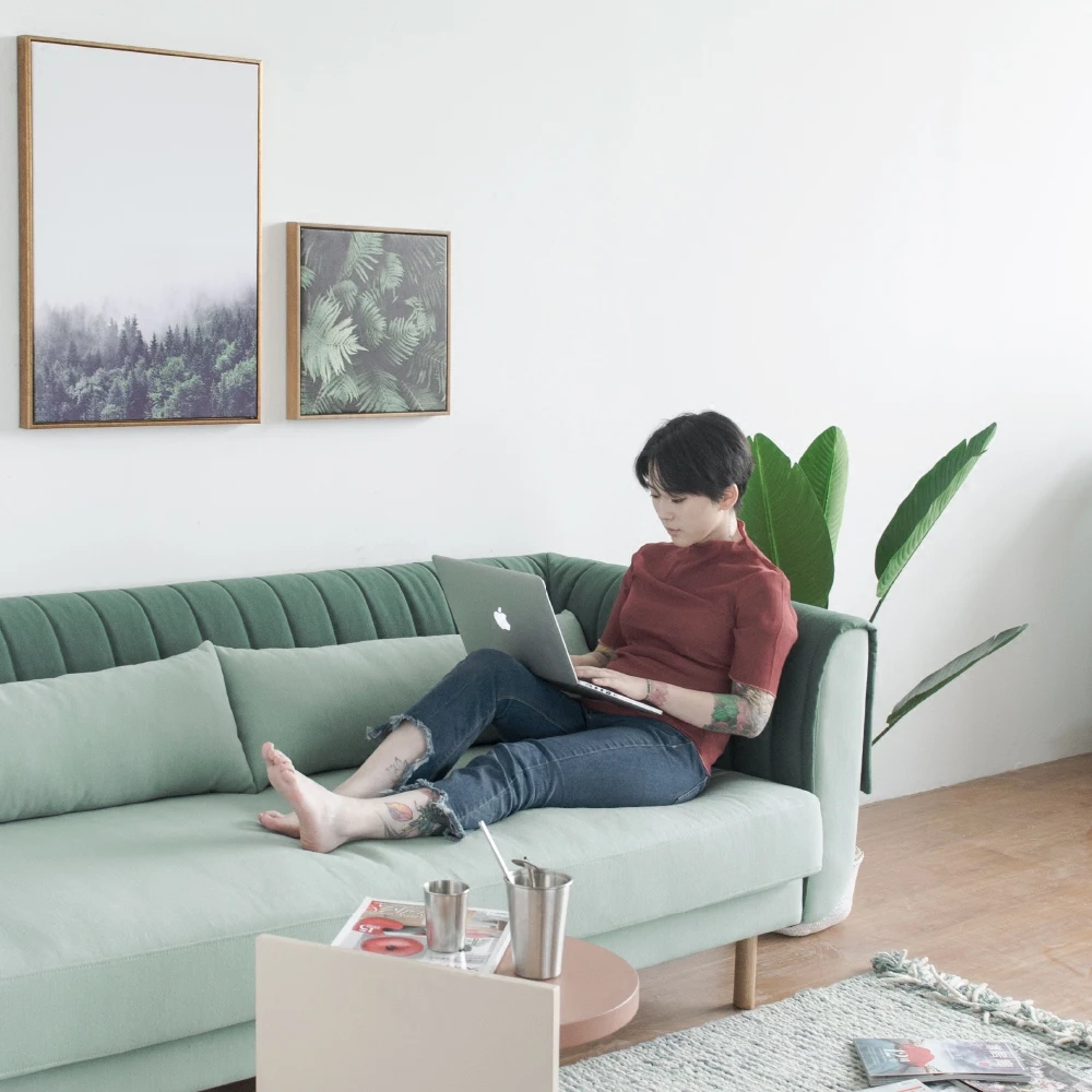 [InYard Оригинал] перо сон диван три места/Скандинавская ткань для гостиной