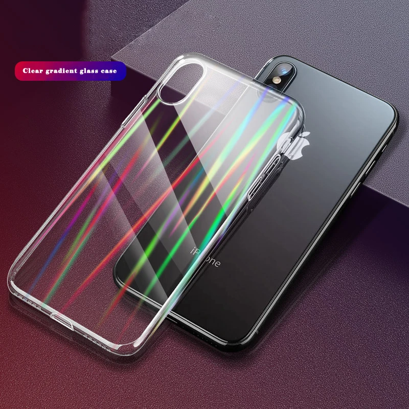 Ultra-thin Tempered Glass Phone Case For iPhone X XS Max 6 6s 7 8 Plus Transparent Protective Cases XR Cover |