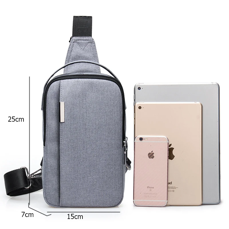 DANJUE Business Chest Bag Oxford Cloth Waterproof Bag Multi-pocket Chest Bag With Headphone Hole