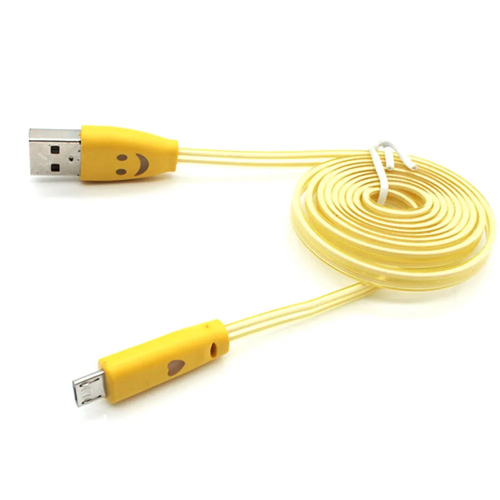 EPULA 1 м микро USB кабель для телефона цветной градиент LED USB2.0 Micro зарядки данных