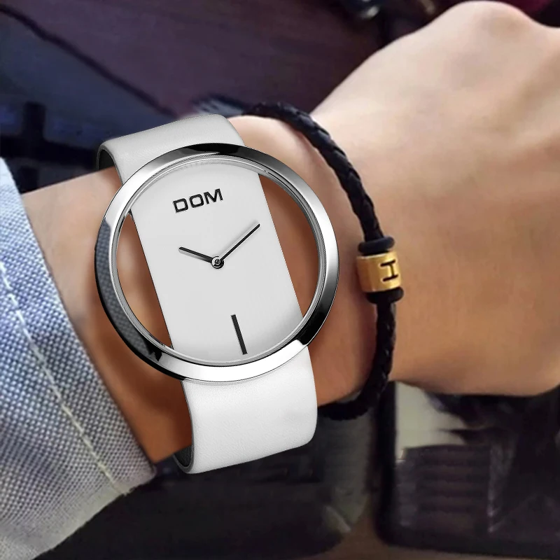 DOM Роскошные Брендовые женские часы Мода Повседневное кварцевые уникальный