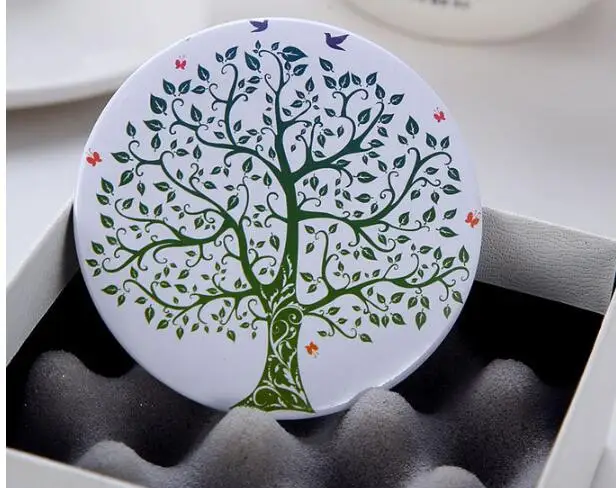 1 шт. круглое зеркало для макияжа с мультяшным рисунком портативные компактные