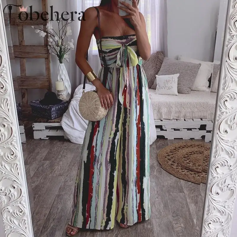 Женский Длинный комбинезон Glamaker с открытыми плечами бантом без бретелек в