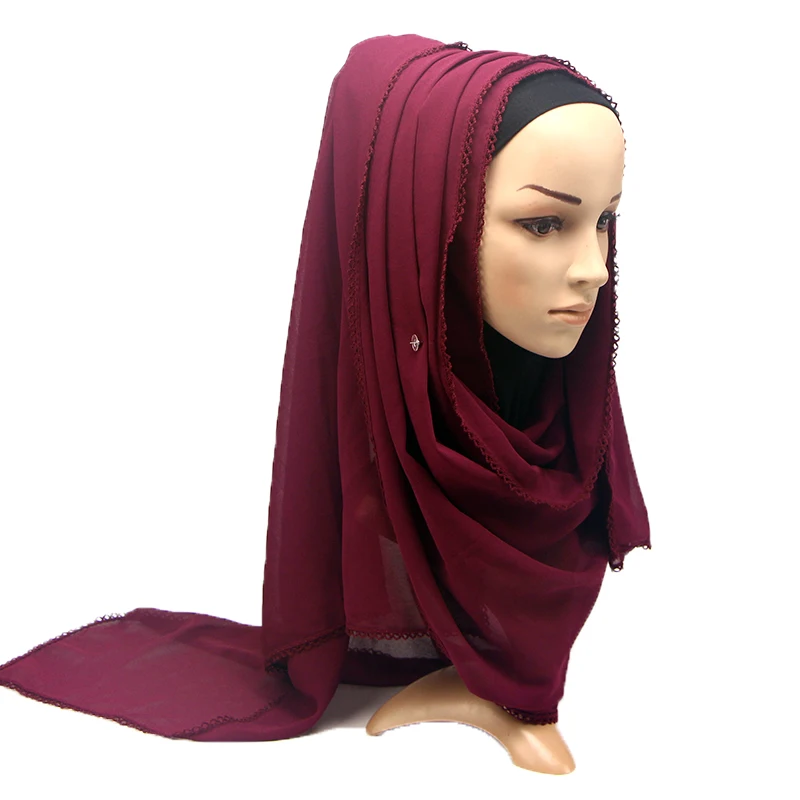 Тяжелый шифоновый шарф женская накидка с ресницами шали обычная длинная повязка