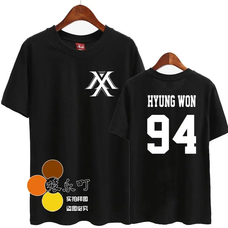 Летняя футболка с круглым вырезом и коротким рукавом принтом имени логотипа kpop