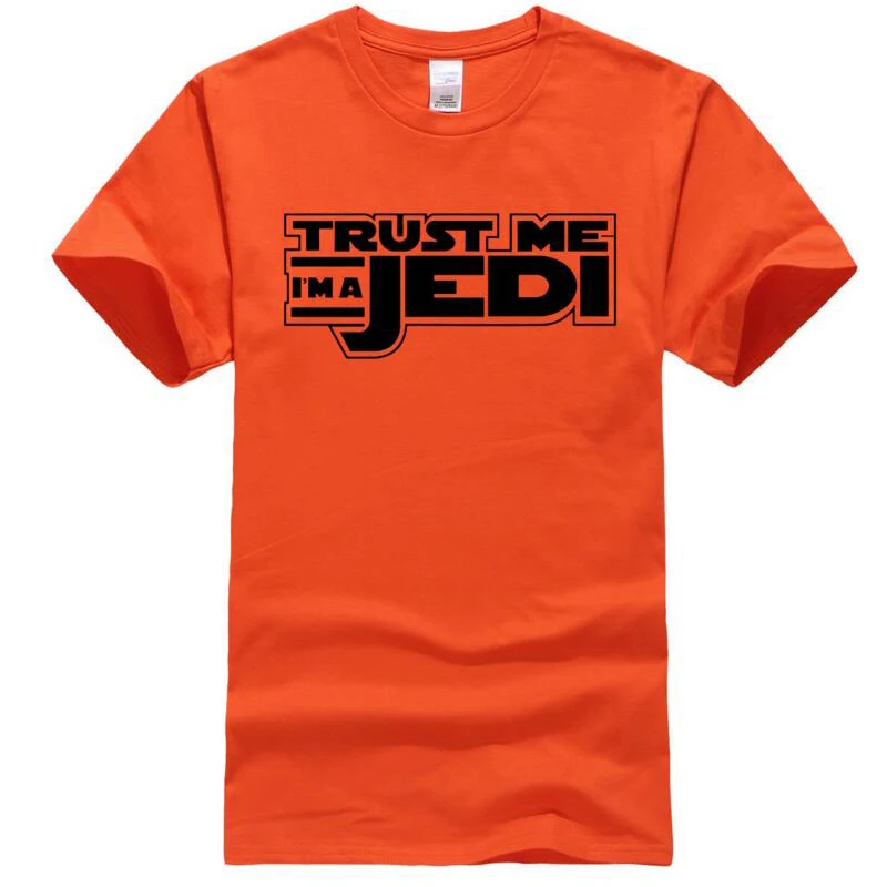 TRUST ME I AM JEDI print 2017 Летняя мужская футболка модная повседневная с короткими