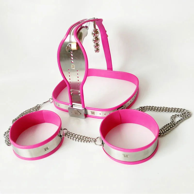 Мужской пояс целомудрия + манжеты на бедрах металлическое Связывание