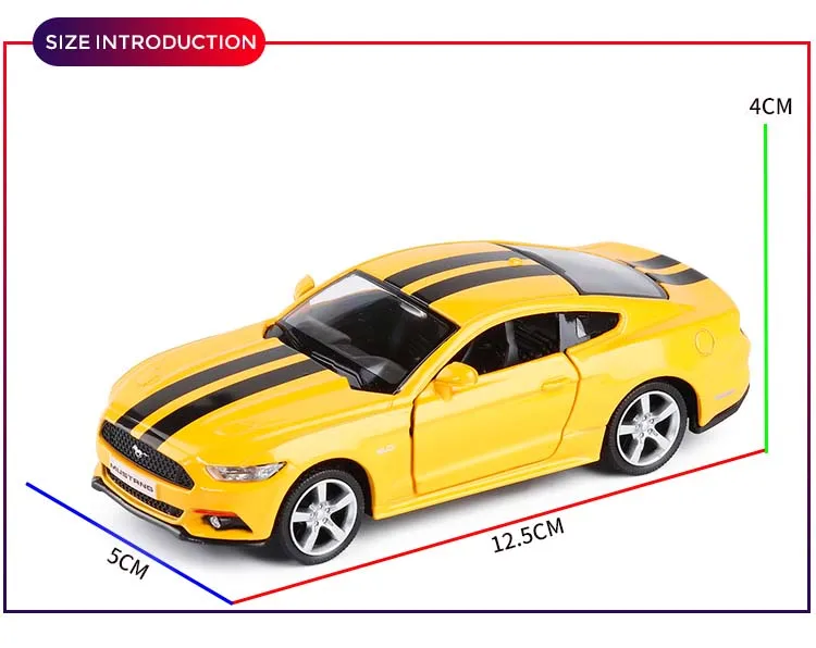 1:36 Mustang GT обучающая модель автомобиля Классическая оттягивающая литая под давлением металлическая игрушка для детей Коллекция игрушек подарки