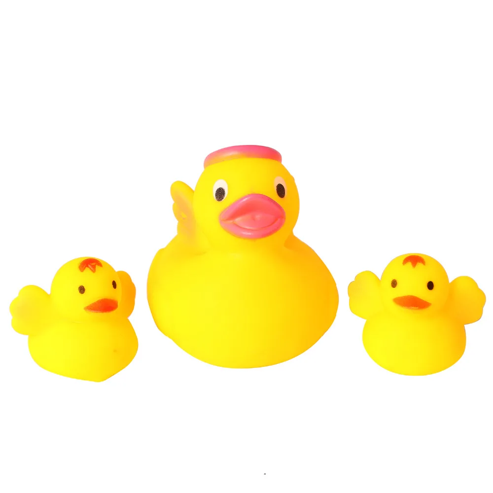 3Pcs/Set Soft Angel Rubber Ducks Baby Bath Toys Kids Floating Squeeze Sound Animals Shower Play Toy Pool Water Bathroom | Игрушки и