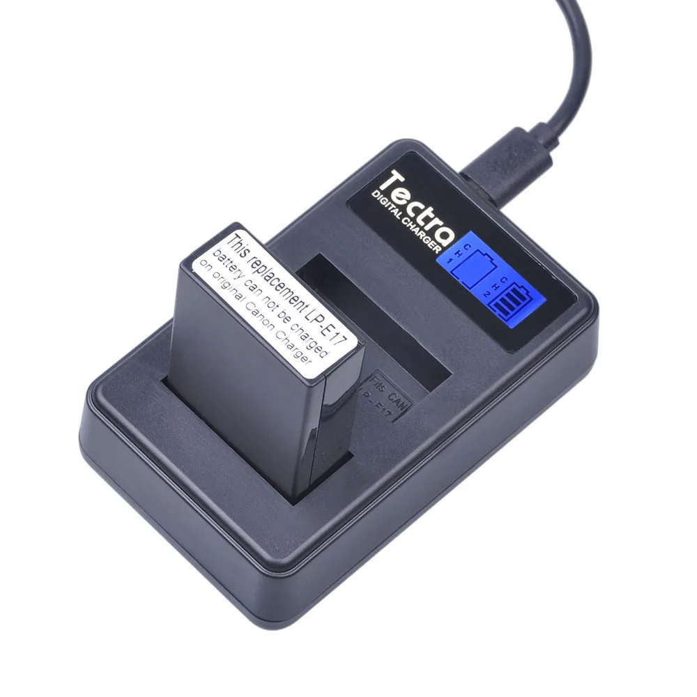 Tectra 3Pcs LP E17 LPE17 аккумулятор + ЖК USB двойное зарядное устройство для Canon EOS 200D 750D 760D 800D