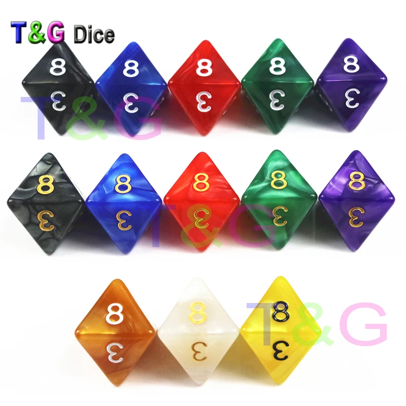 T &amp G D8 кости для D ролевые игры 8 Двусторонняя гладкая поверхность в разноцветный