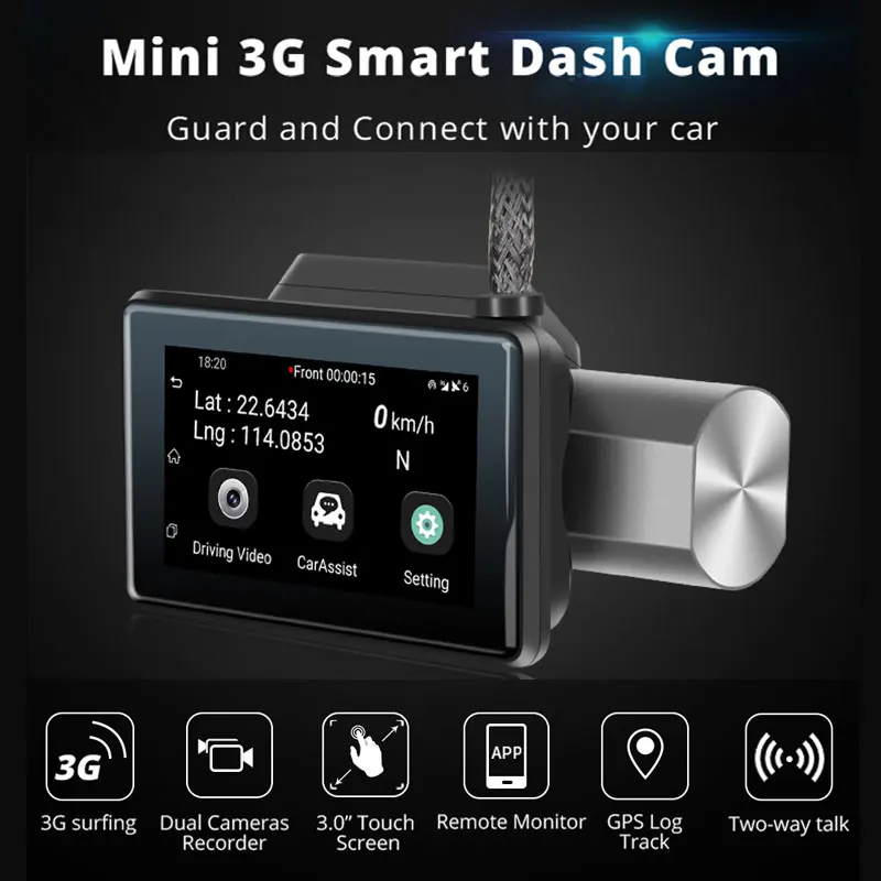 Anstar 1080P Авто регистратор Android 5,0 3g WiFi двойной объектив gps трекер видео регистратор Автомобильный видеорегистратор 512 МБ+ 4 Гб видеорегистратор камера заднего вида