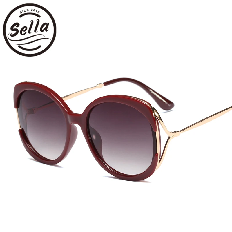 Sella 2019 Новое поступление модные женские увеличенные Круглые Солнцезащитные очки