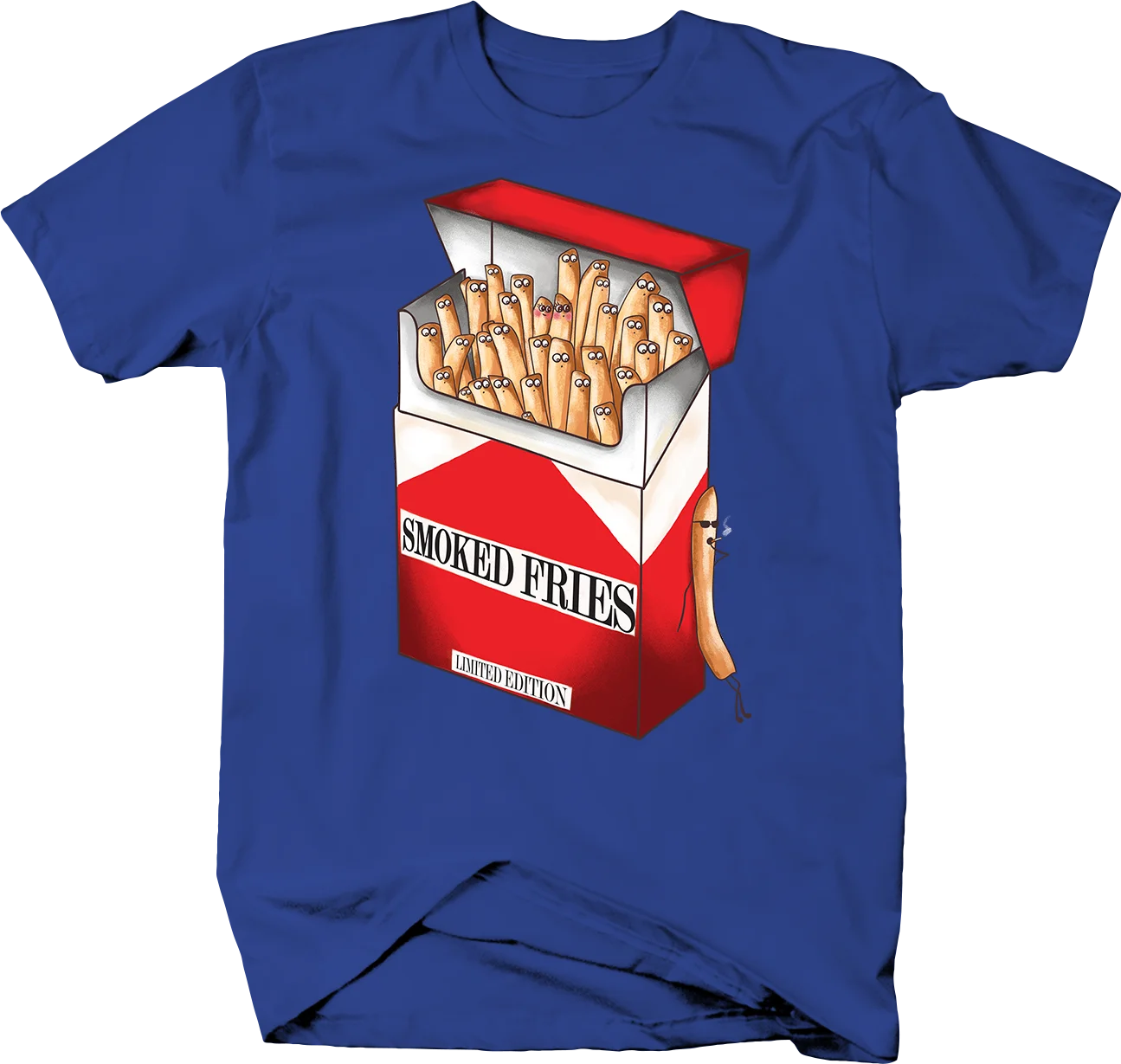 

Smoked Fries Cigarette Carton with French Fries Funny Food Tshirt