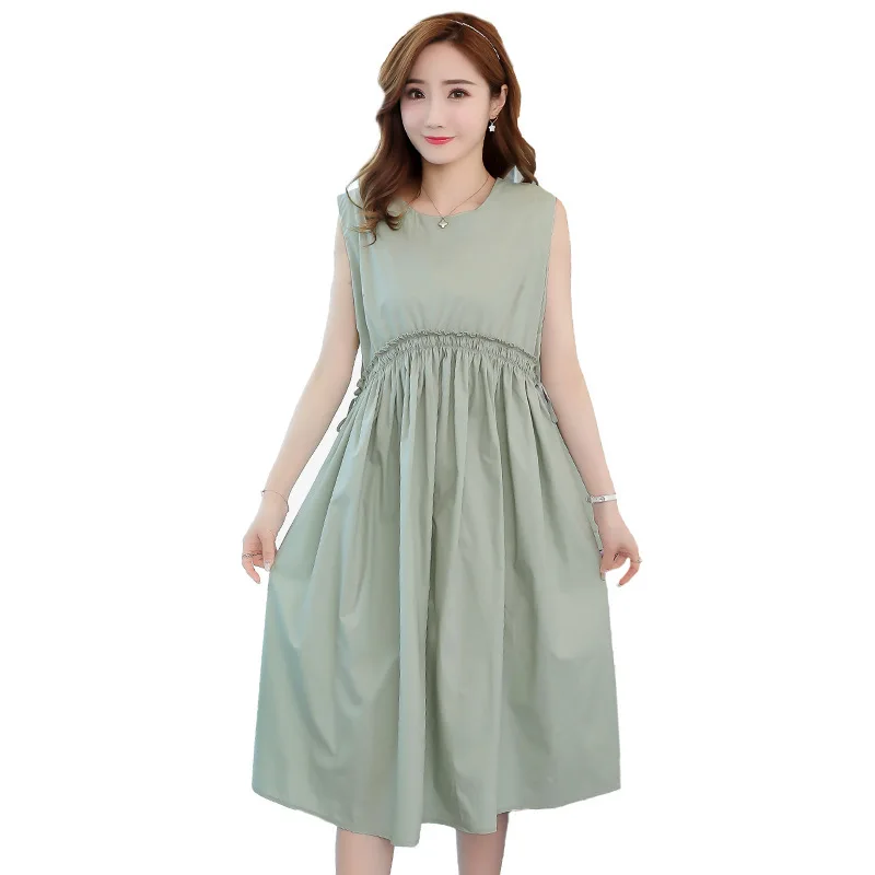 Платье для беременных Новая летняя Корейская версия Длинные платья сплошной