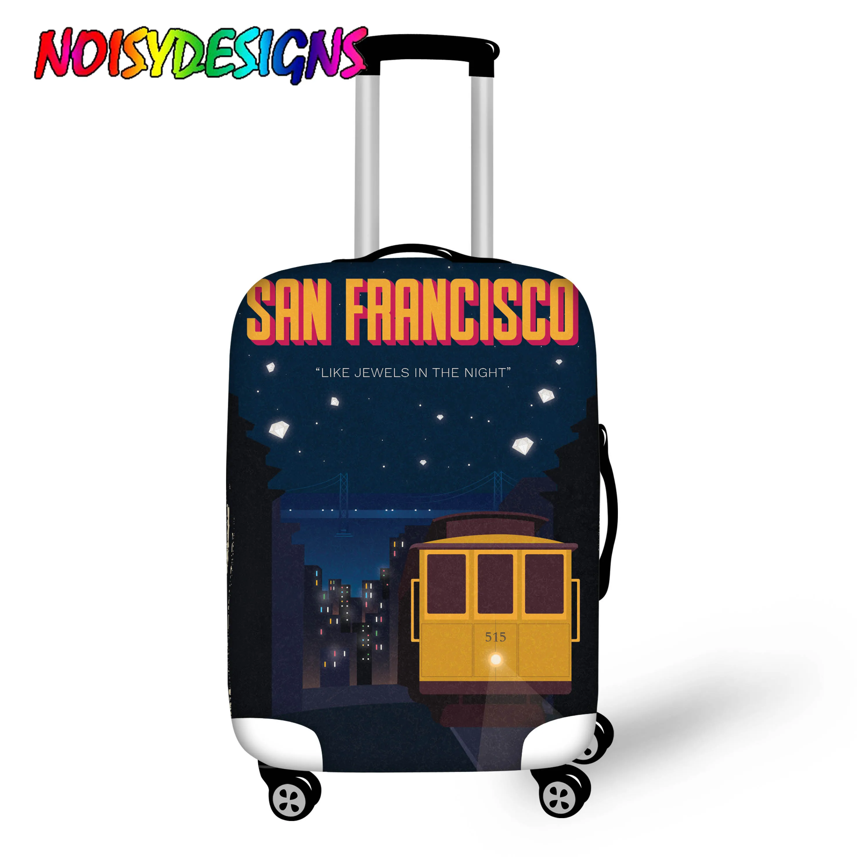 Бесшумный защитный чехол для путешествий с изображением пейзажа чемодан