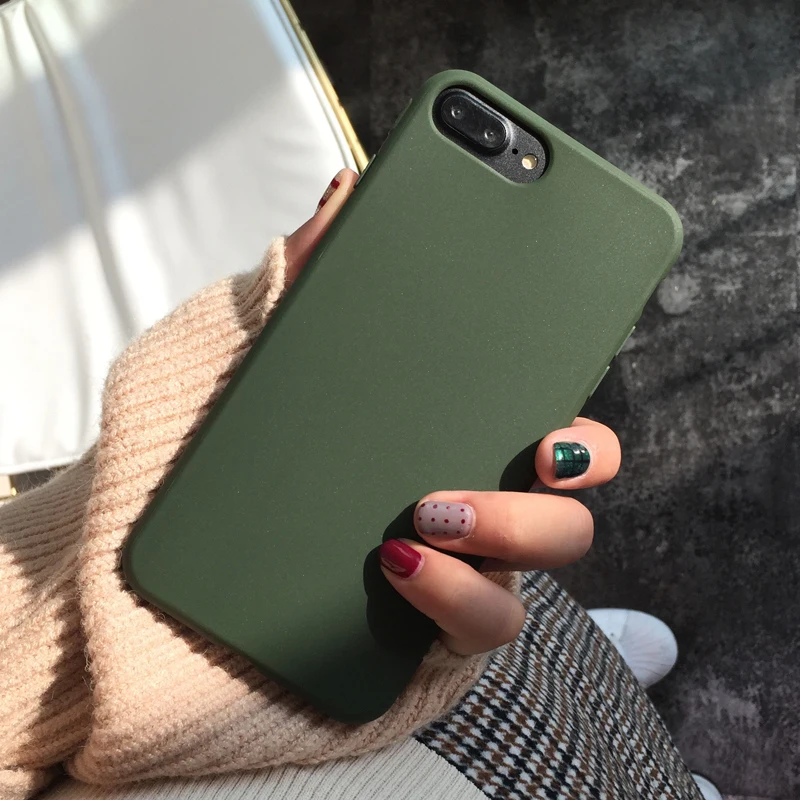 Hot Skin Soft Silicone Case For iPhone XS Max 6 6S Plus Army Green Wine Red Cover 7 8 XR X 8Plus iPhone7 |