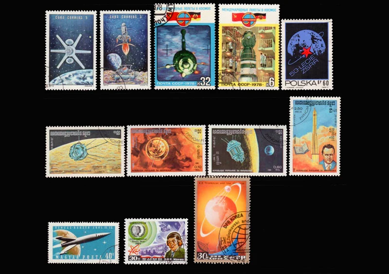 Космос 100 шт./лот не повторов неиспользованные почтовые марки с почтовым знаком