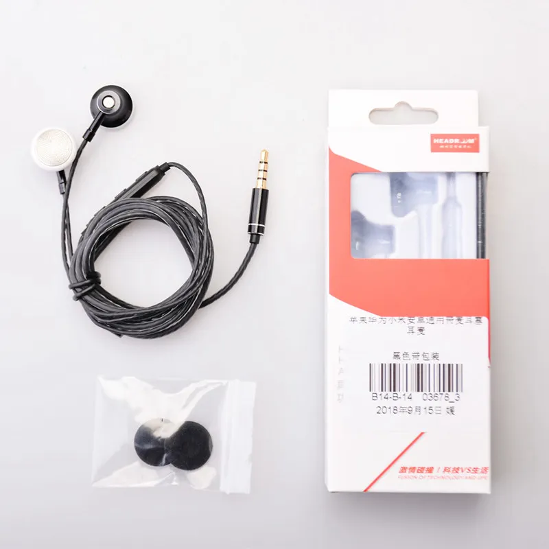 black with box HANGRUI MS16 наушники с плоской головкой, спортивные наушники для бега, музыка, Hi-Fi гарнитура, стерео бас наушники с микрофоном для iPhone, xiaomi, huawei, телефона - Цвет: black with box
