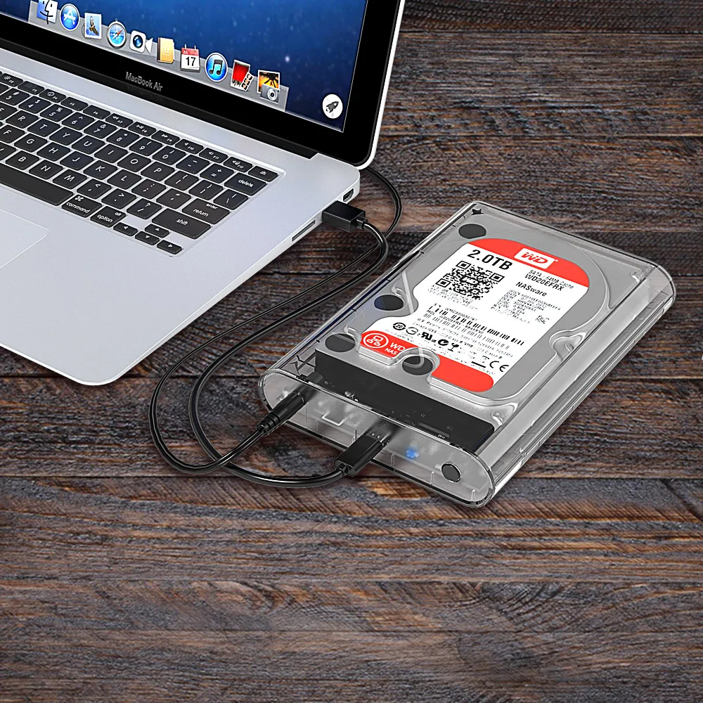 ORICO 3,5 дюймов SATA для USB 3,1 type C Прозрачный чехол для HDD SSD адаптер для коробка для жесткого диска внешний корпус для HDD